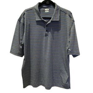 Slazenger Men's Polo Blue/Yellow Stripe Size XL